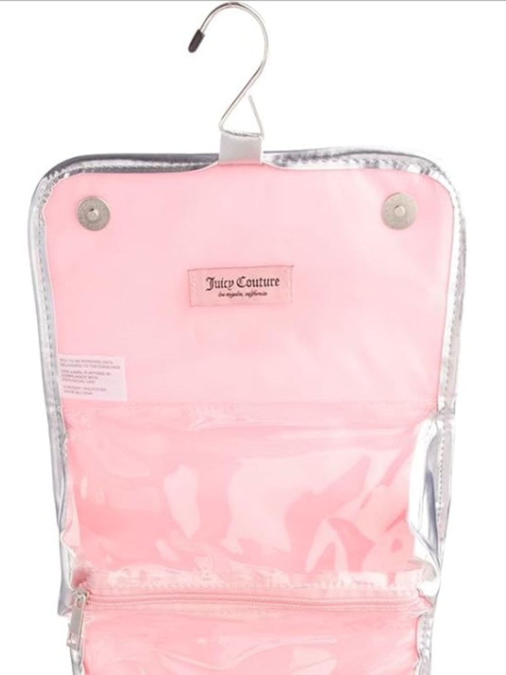 🆕 - Juicy Couture Pale Pink Velvet Travel organizer Bag with Silver Trim - Picture 6 of 11